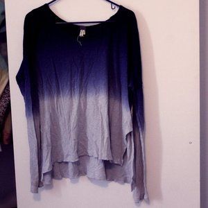 Free People Ombre Oversized Long Sleeve Top